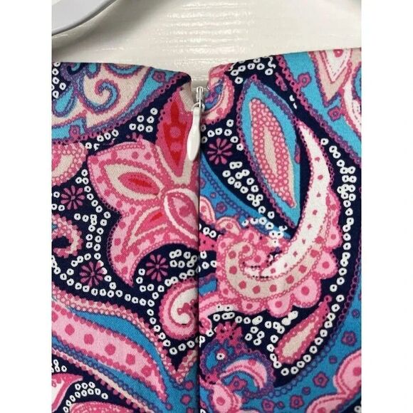 Nine West NWT Tutu Pink Ice Blue Multicolor Paisley Sheath Dress Size 6‎ - Picture 10 of 11